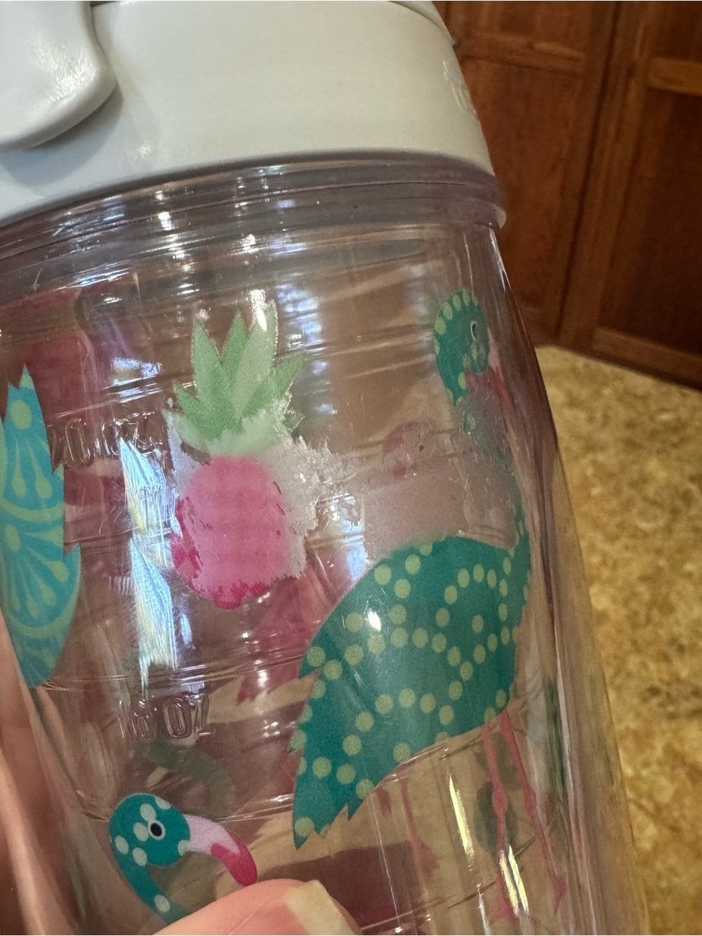 Tervis Pink Flamingo Double Walled Insulated Tumbler Water Bottle Flip Top - Picture 4 of 6